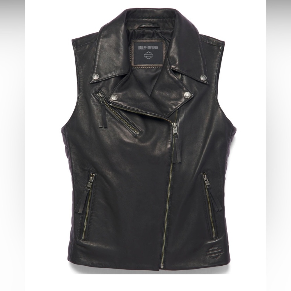 Harley-Davidson Women’s 💋Black Leather Biker Vest